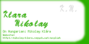 klara mikolay business card